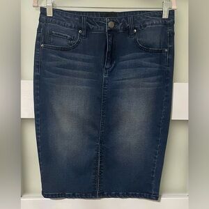 🍂 Metaphor Blue Denim Knee-Length Pencil Skirt